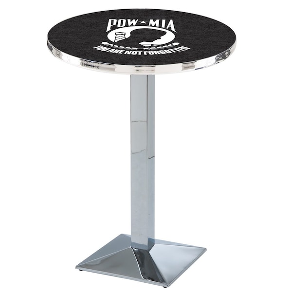 Holland Bar Stool Co 42" Chrome POW/MIA Pub Table L217C4228POWMIA - main